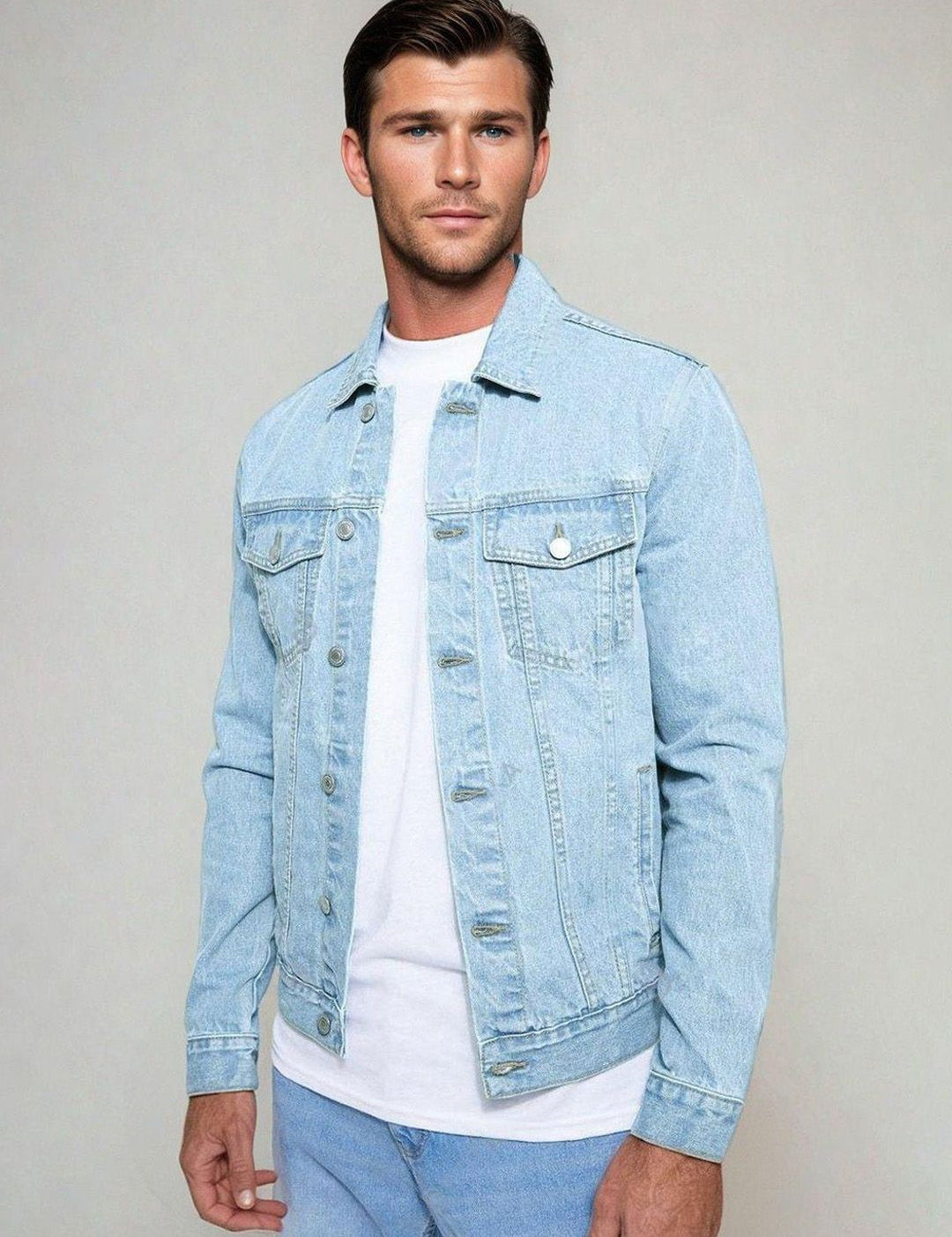 Kotty Men Solid Denim Jacket