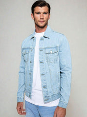 Kotty Men Solid Denim Jacket