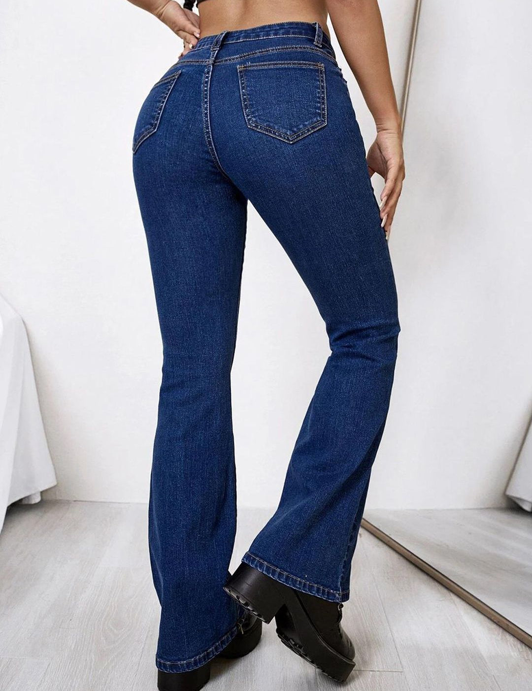 Kotty Women Bootcut High-Rise Cotton Stretchable Jeans