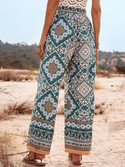 Kotty Women Multicoloured Ethnic Motifs Printed Relaxed High-Rise Easy Wash Trousers