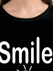 Kotty Women Black Printed Round Neck T-shirt