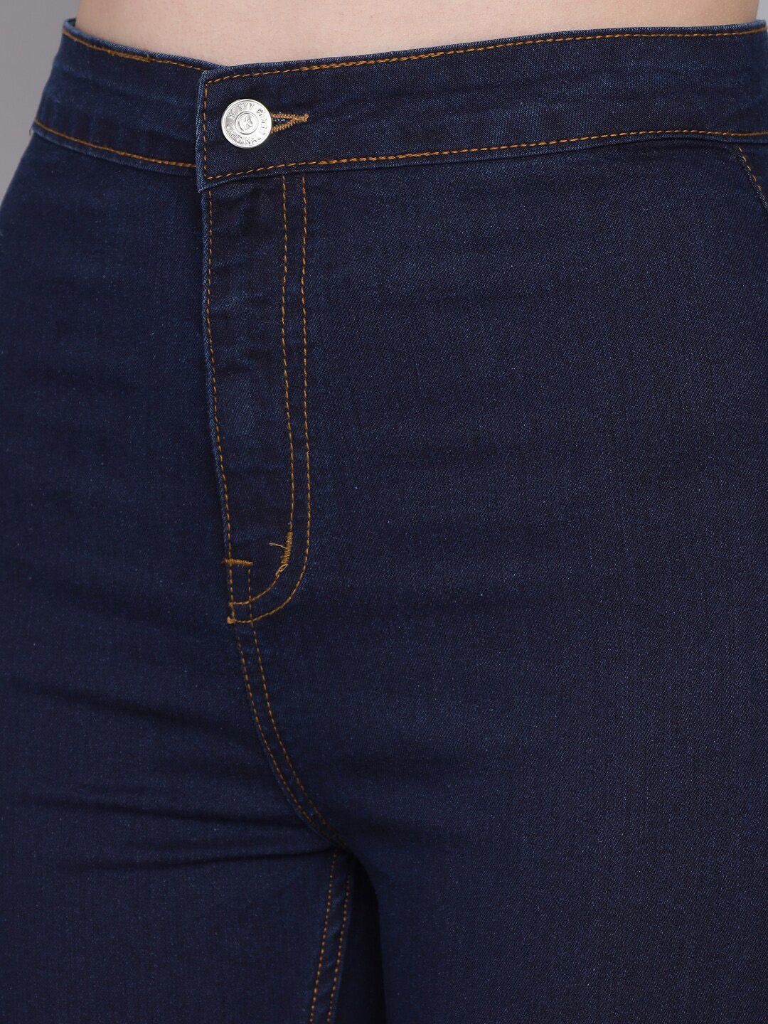 Kotty Women Blue Jean Skinny Fit High-Rise Cropped Jeans