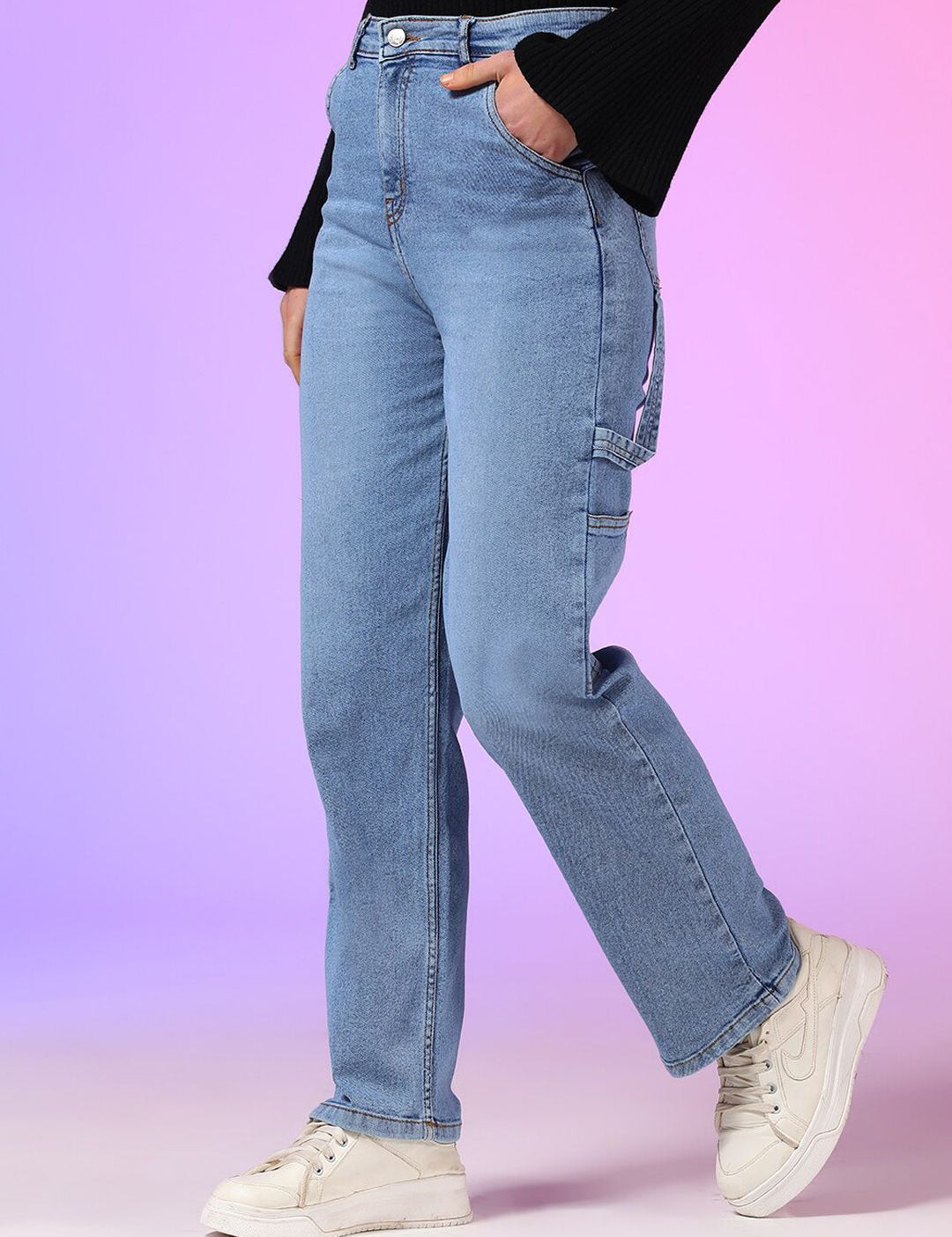 Stylecast X KOTTY Basics Women Jean Straight Fit High-Rise Stretchable Jeans