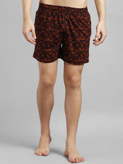 Kotty Men Maroon & Black Printed Boxers