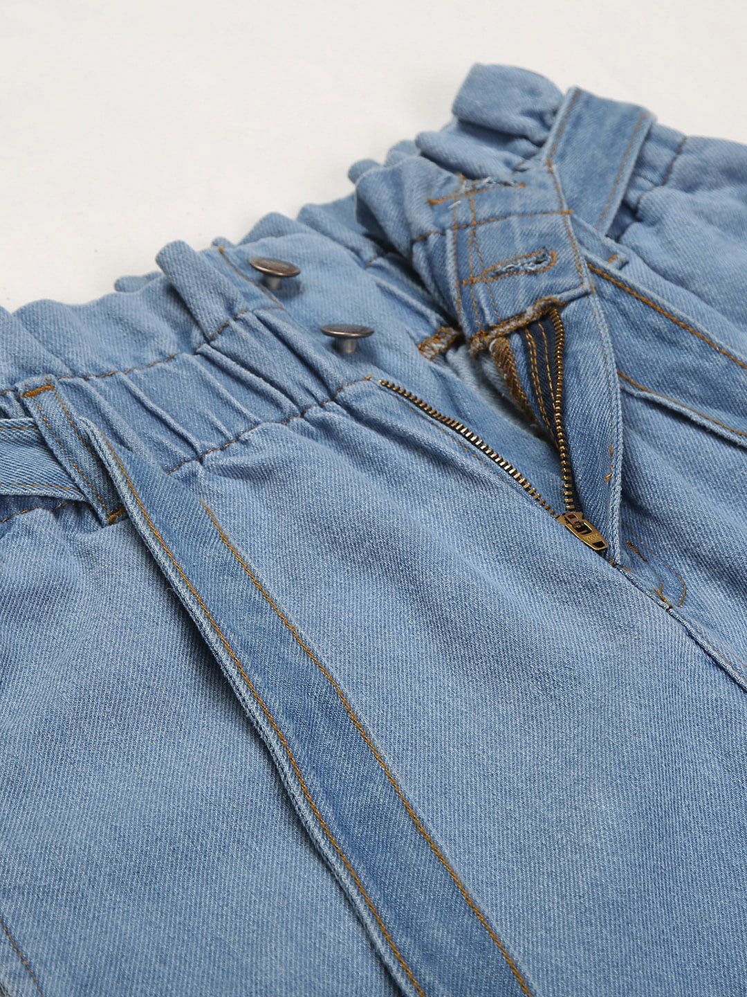 Kotty Women Blue Boyfriend Fit High-Rise Cotton Clean Look Jeans