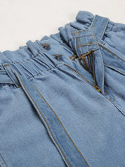 Kotty Women Blue Boyfriend Fit High-Rise Cotton Clean Look Jeans