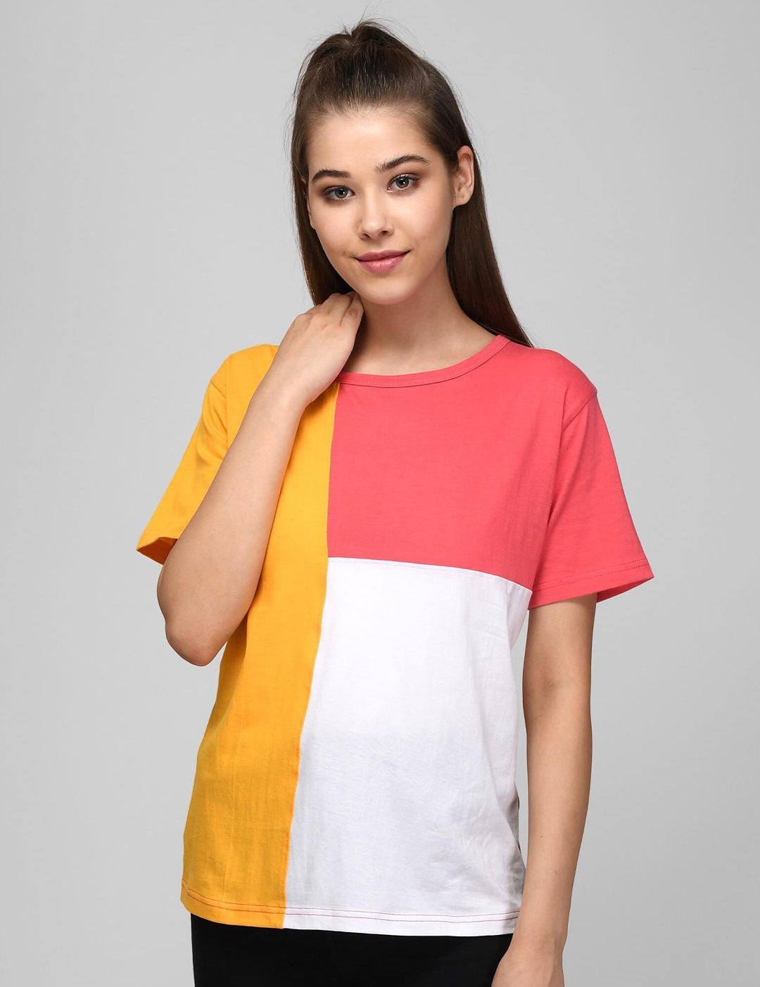 Kotty Colourblocked Cotton T-shirt