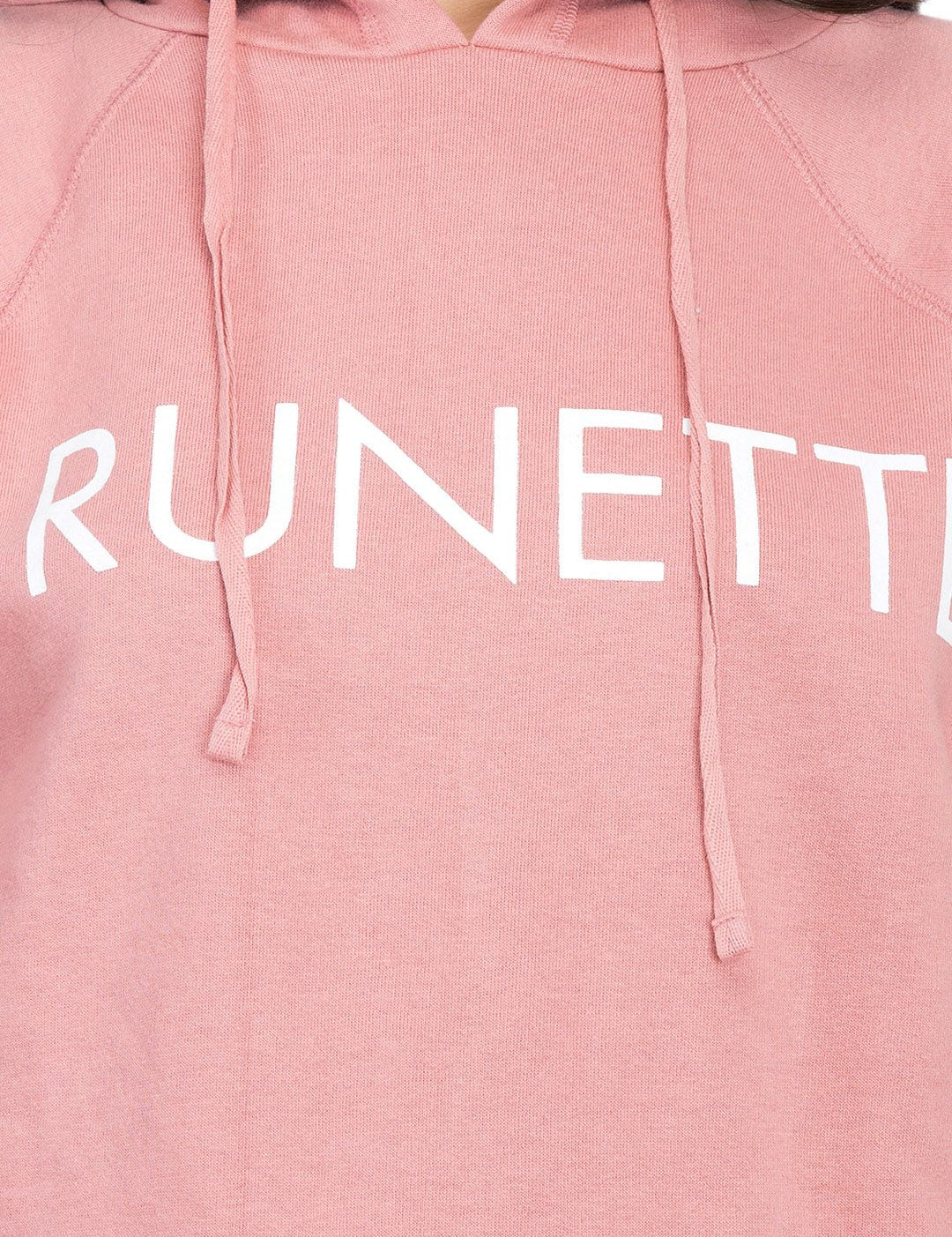 Kotty Women Pink Printed Hooded Sweatshirt