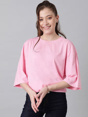 KOTTY Basics Basics Round Neck Drop-Shoulder Sleeves Oversized T-shirt
