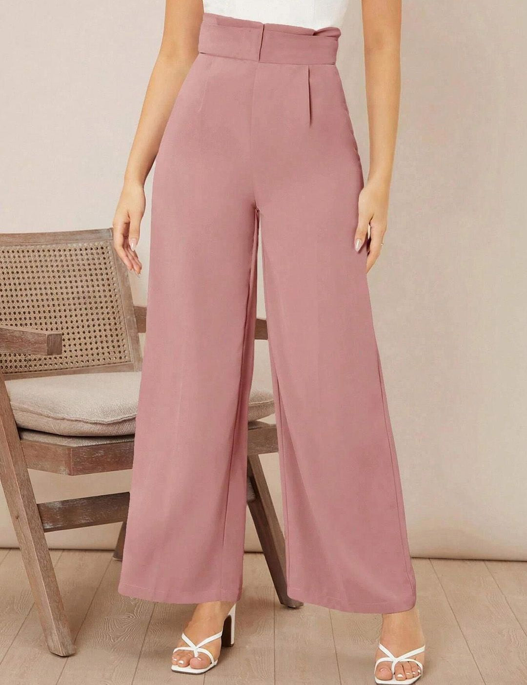 Kotty Women Wide Leg High-Rise Easy Wash Pleated Trousers