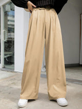 Kotty Women Relaxed Straight Leg Straight Fit High-Rise Easy Wash Parallel Trousers