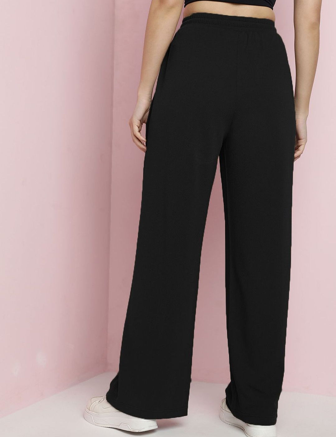 Kotty Women Solid Relaxed High-Rise Easy Wash Trousers