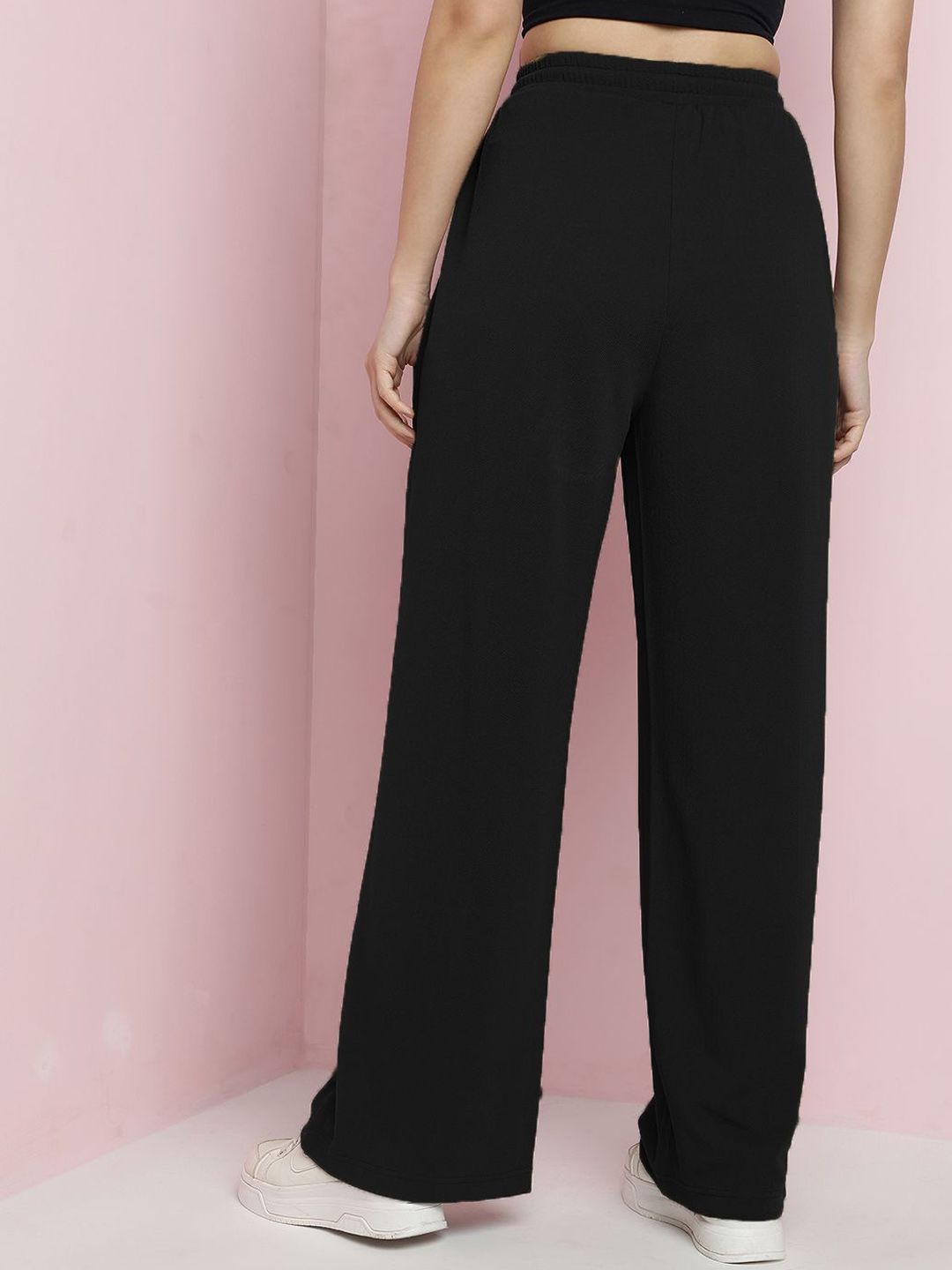 Kotty Women Solid Relaxed High-Rise Easy Wash Trousers