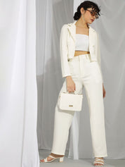 KOTTY BIZwear Women High-Rise Easy Wash Regular Trousers