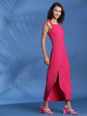 Kotty Women Solid Shoulder Straps Sleeveless Maxi Dress