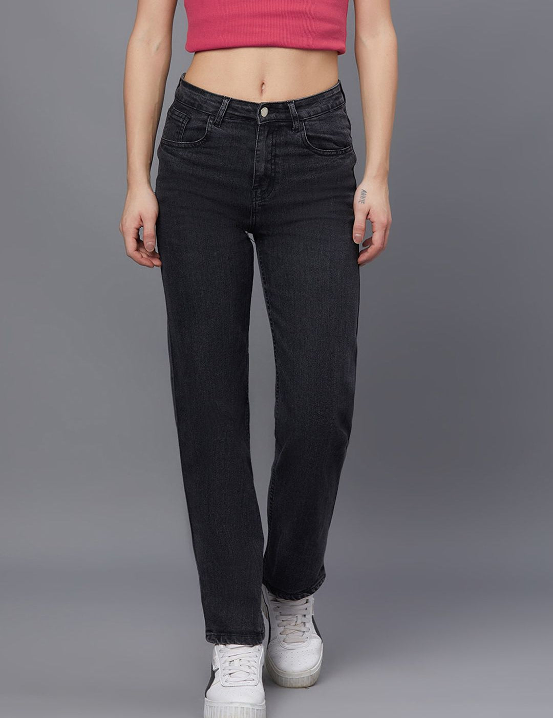 Kotty Women Black Jean Light Fade Stretchable Jeans