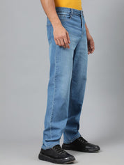 Kotty Men Blue Mid-Rise Light Fade Stretchable Jeans