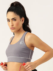 Kotty Women Grey Non Padded Underwired Dry Fit All Day Comfort Sports Bra