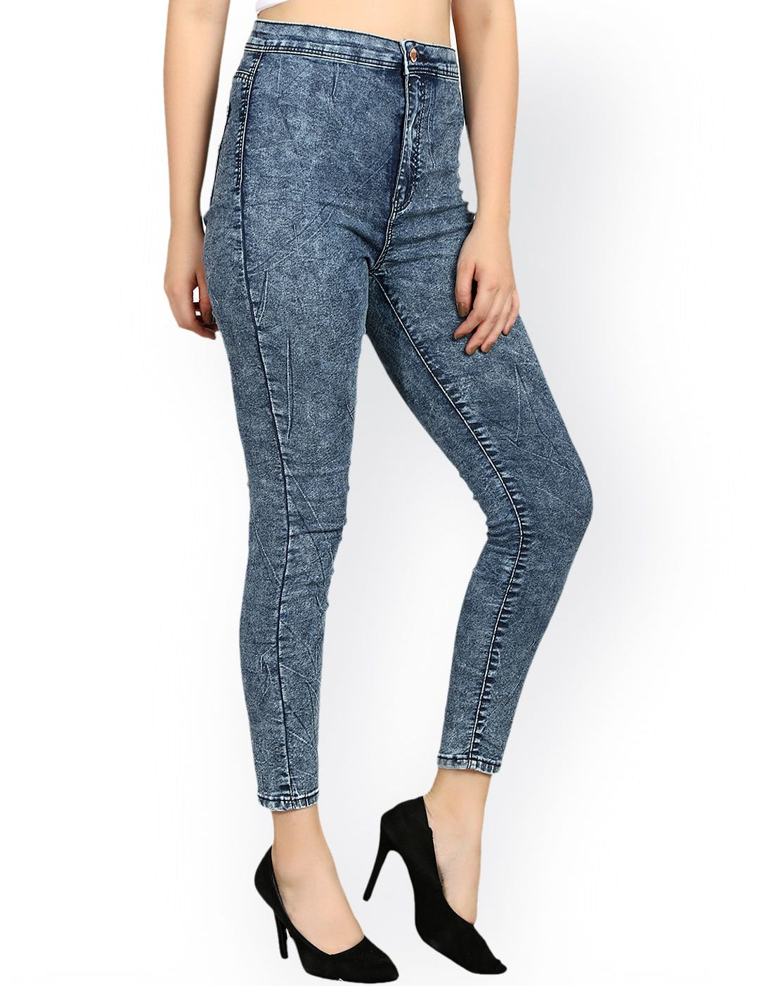 Kotty Women Blue Skinny Fit High-Rise Clean Look Stretchable Jeans