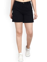 Kotty Women Blue Solid Regular Fit Regular Shorts