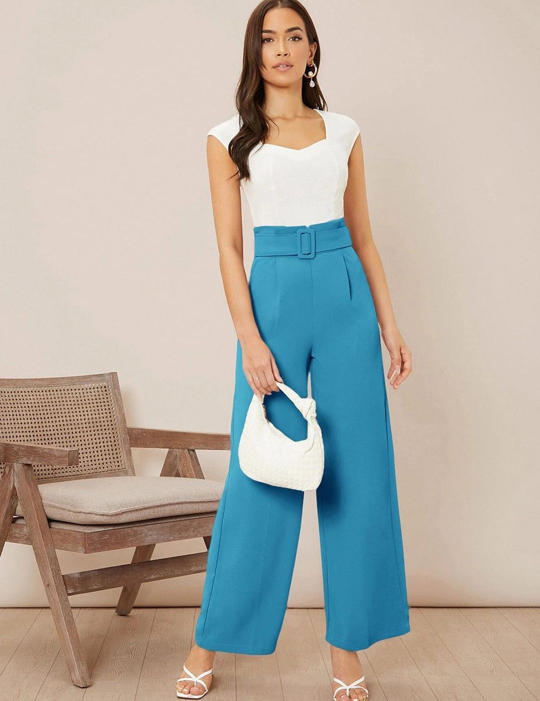 CURVE BY KOTTY BIZwear Women Relaxed Straight Leg High-Rise Pleated Trouser