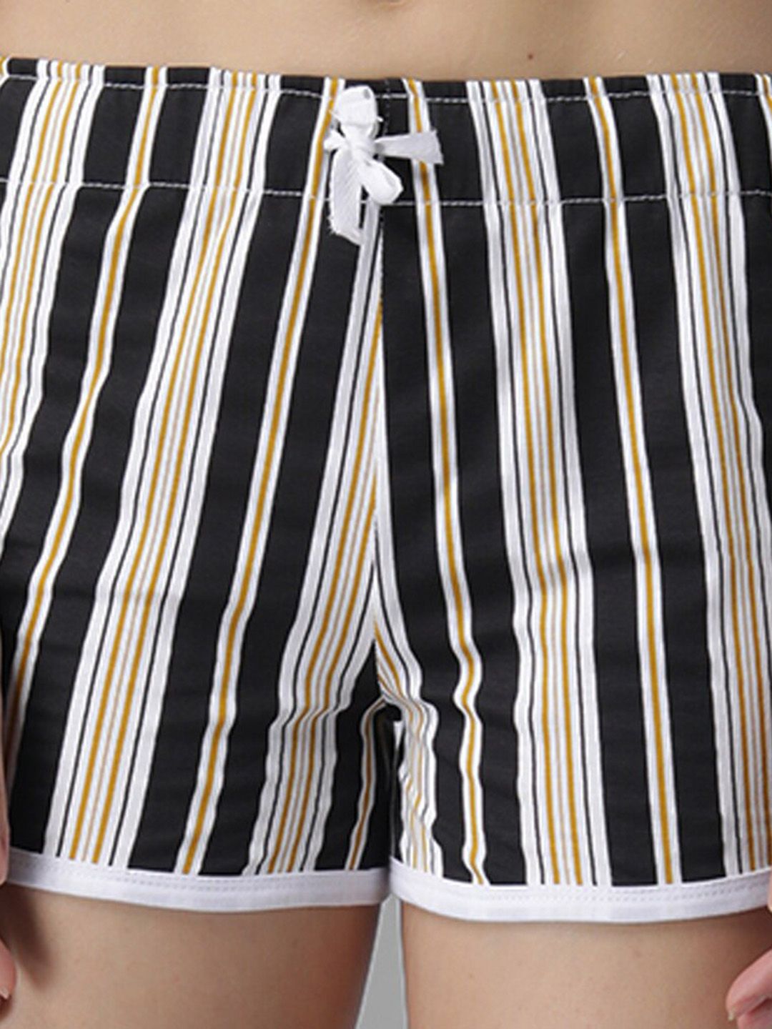 Kotty Women Striped Printed Slim Fit Low-Rise Running Shorts