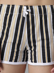 Kotty Women Striped Printed Slim Fit Low-Rise Running Shorts