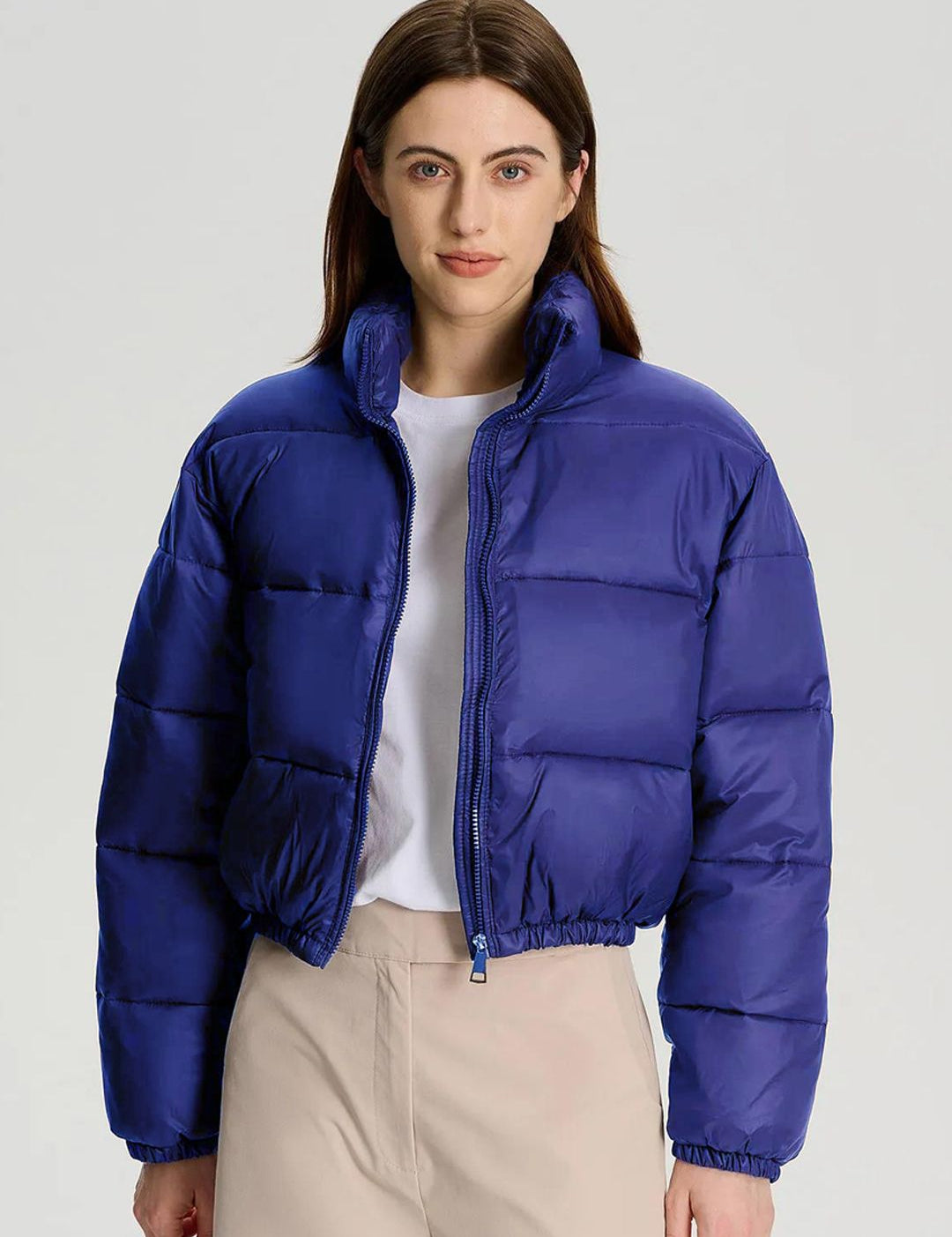 Kotty Mock Collar Crop Puffer Jacket