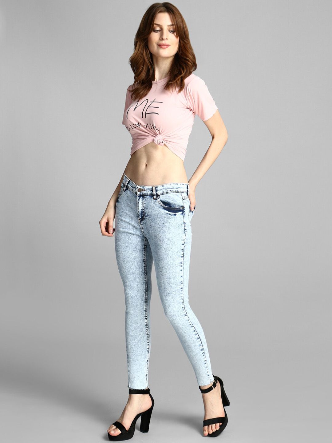 Kotty Women Blue Skinny Fit High-Rise Clean Look Jeans