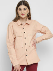Kotty Women Pink Solid Tailored Jacket