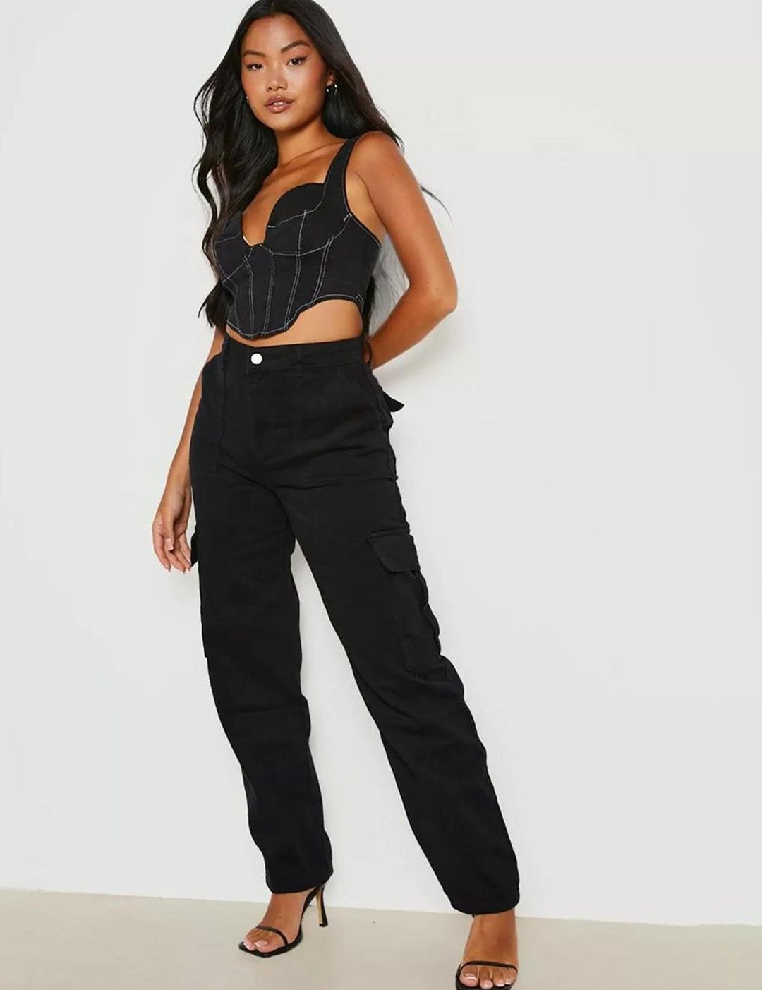 Kotty Women Black Jean Straight Fit High-Rise Stretchable Jeans