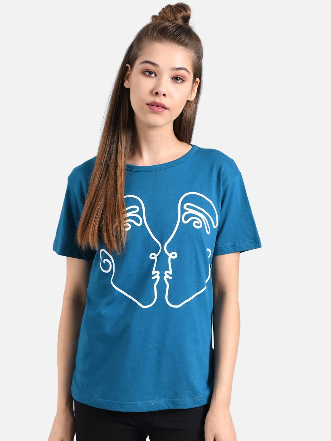 Kotty Women Pack of 2 Printed Round Neck T-shirts