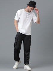Kotty Men Relaxed Low-Rise Easy Wash Pleated Cargo Trousers
