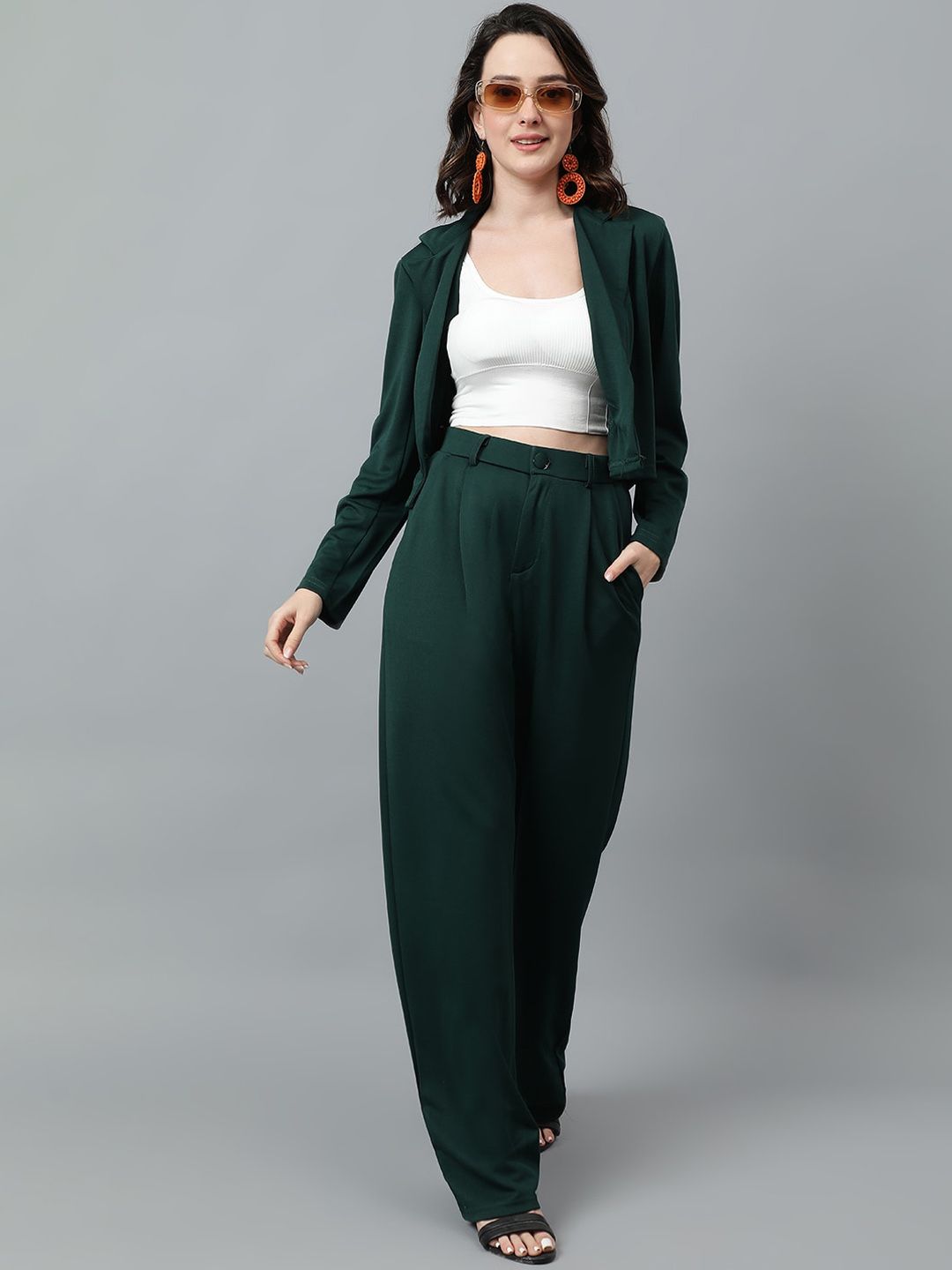 KOTTY BIZwear Basics Notched Lapel Collar Coat With Trousers