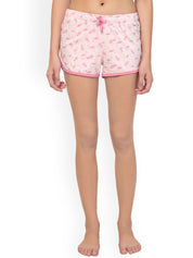 Kotty Women Pink Conversational Printed Lounge Shorts