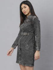 Kotty Women Black Solid Shirt Dress
