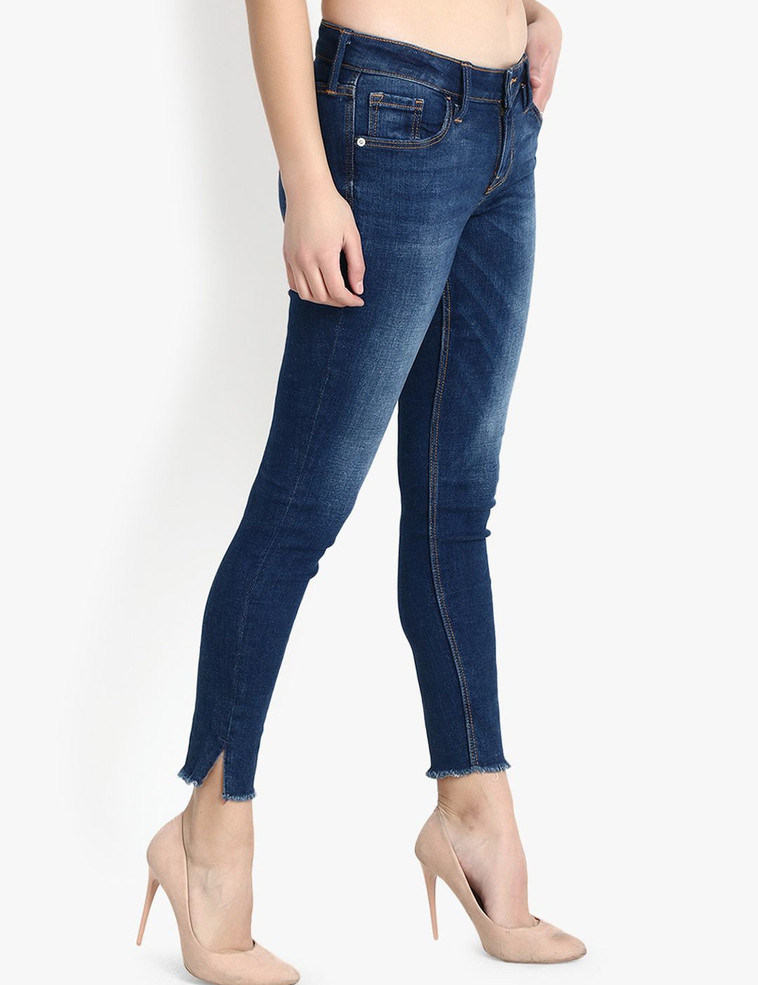 Kotty Women Blue Skinny Fit Mid-Rise Clean Look Jeans