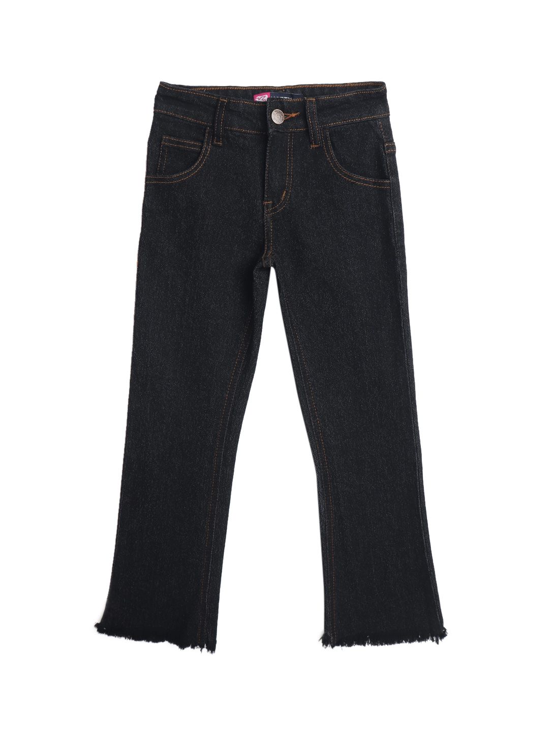 Kotty Girls Black Jean Frayed Hem Jeans