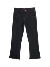 Kotty Girls Black Jean Frayed Hem Jeans