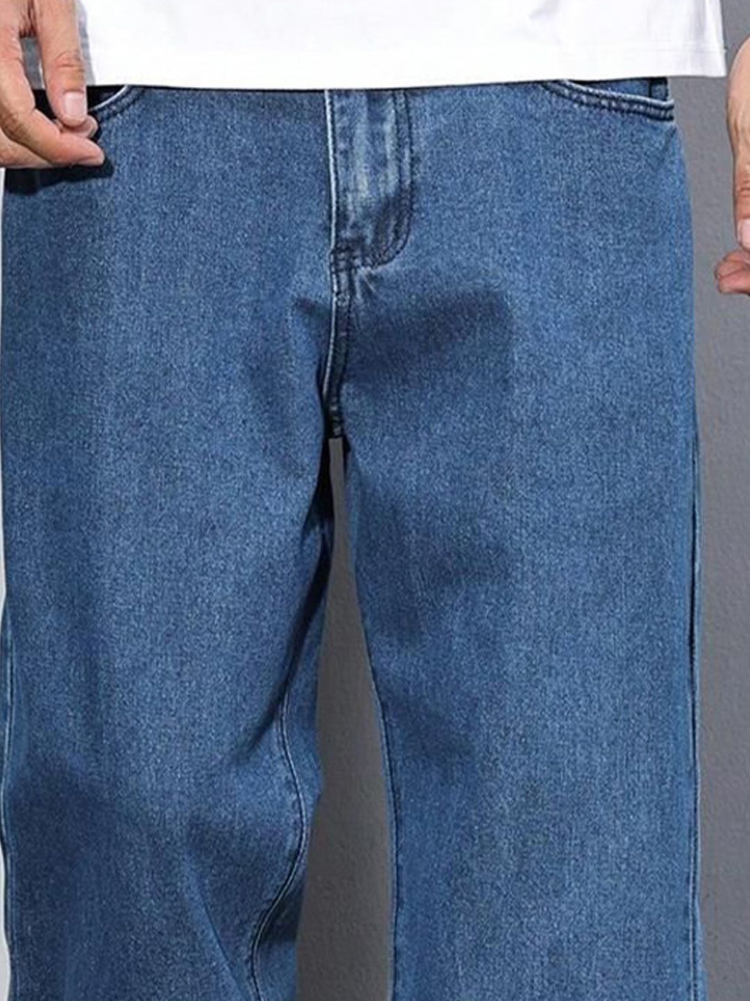 Kotty Men Straight Fit Mid-Rise Stretchable Jeans