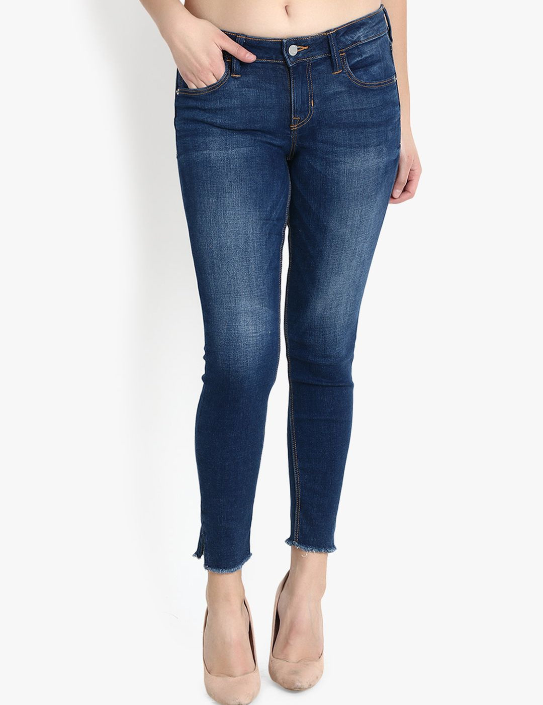 Kotty Women Blue Skinny Fit Mid-Rise Clean Look Jeans