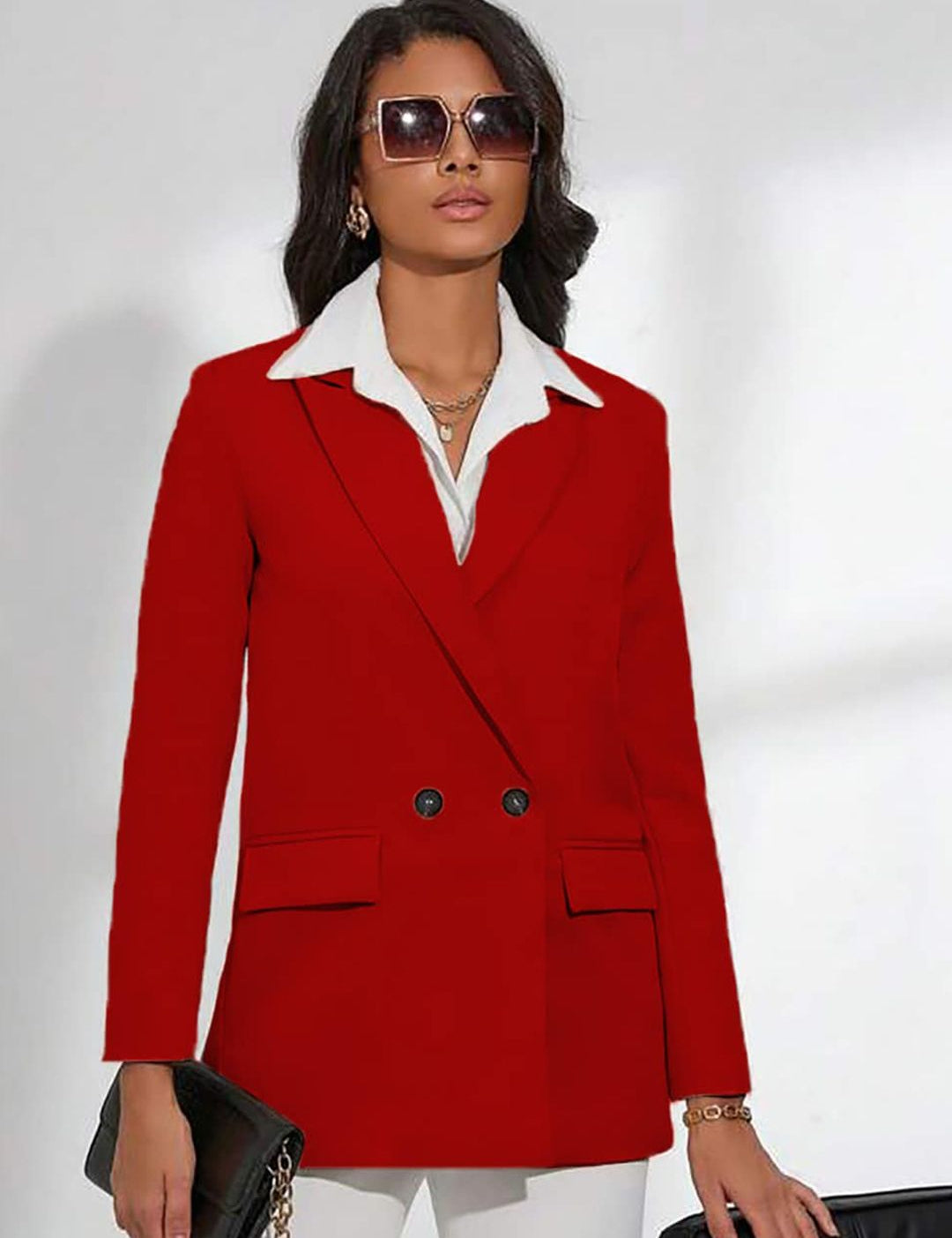 KOTTY BIZwear Double-Breasted Casual Cheery Red Blazer