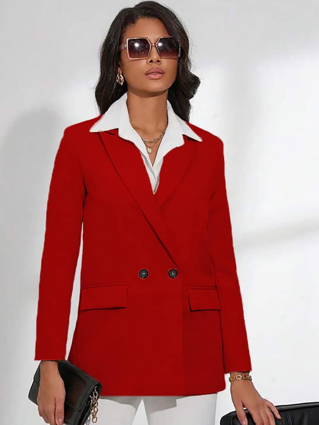 KOTTY BIZwear Double-Breasted Casual Cheery Red Blazer