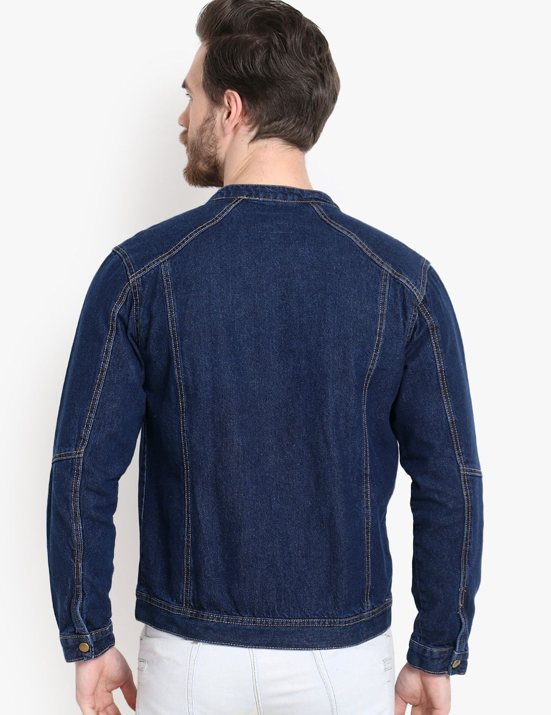 Kotty Men Blue Solid Denim Jacket
