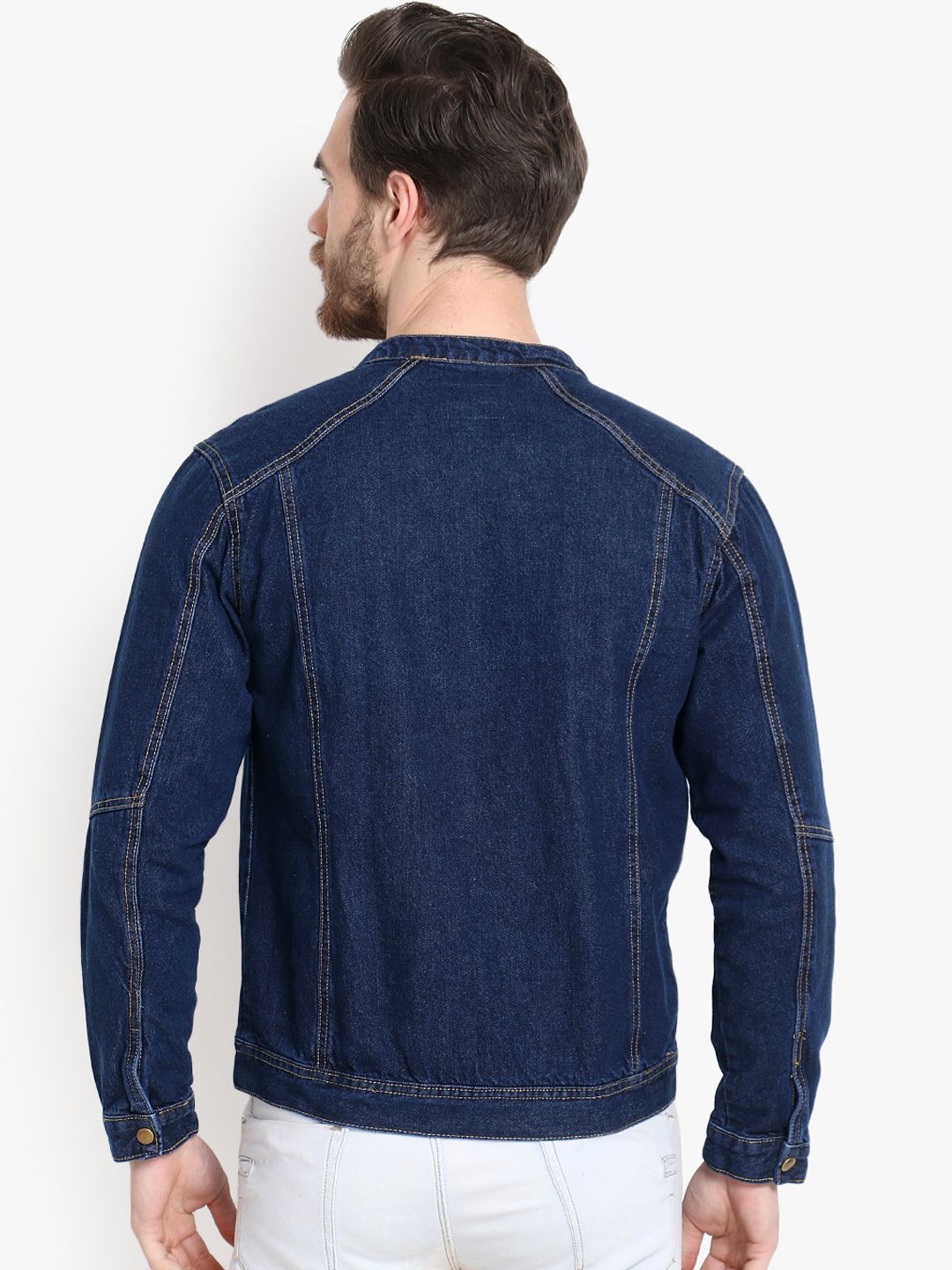 Kotty Men Blue Solid Denim Jacket