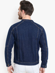 Kotty Men Blue Solid Denim Jacket