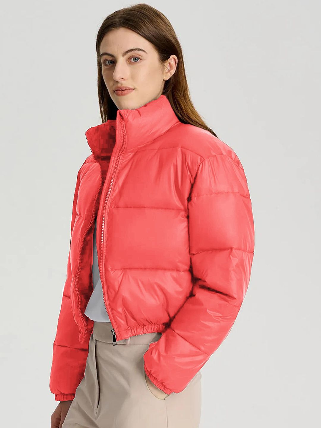 Kotty Mock Collar Crop Puffer Jacket