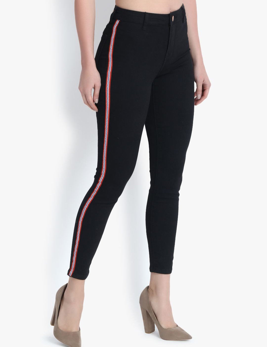 Kotty Women Black Skinny Fit High-Rise Clean Look Stretchable Jeans