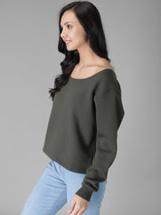 Kotty Women Green Solid Sweatshirt