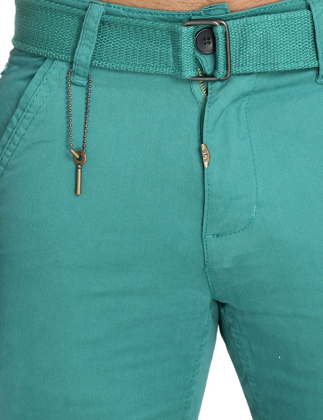 Kotty Men Turquoise Blue Solid Regular Fit Regular Shorts